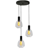 Masterlight Pendelleuchte Porto 3-flammig Glas Transparent Ø45cm