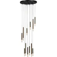 Masterlight Flute LED-Pendelleuchte 12-flammig rund-Messing antik