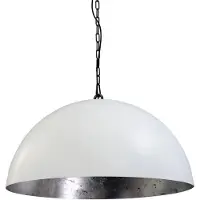 Masterlight Pendelleuchte Larino 1-flammig Stahl Weiß-Blattsilber Ø80cm