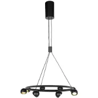 Steinhauer 8-flammige Pendelleuchte Marcadore Rund Schwarz