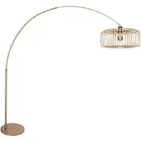 Steinhauer Bogenlampe Sparkled Light, dimmbar, bronze / altmessing, für Wohn- / Esszimmer, Metall, Modern, Stehlampe