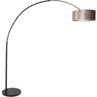 Steinhauer Stehleuchte Sparkled Light 1-flammig Schwarz matt / Velours Taupe 42x165cm