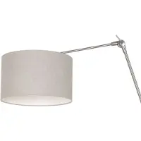 Steinhauer Wandleselampe Prestige Chic Edelstahl mit 30 cm taupefarbenem Lampenschirm
