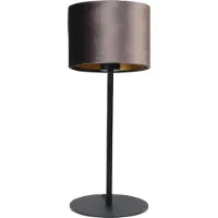 Masterlight Schwarze Tischlampe Venus mit braunem Lampenschirm