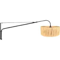 Steinhauer Wandleuchte Elegant Classy 1-flammig Schwarz Matt/ Holz Schwarz 155x50cm