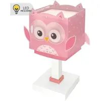 DALBER Tischleuchte für Kinderzimmer Owl rosa