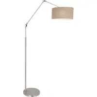 Steinhauer Stehleuchte Prestige Chic 1-flammig Stahl gebürstet / Leinen Grau 210x30cm