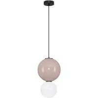 Nova Luce LED Pendelleuchte Noesis 7W warmweiss 3000K Mokka Schwarz Opal Glas Metall Ø25cm 9009192
