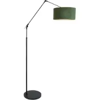 Steinhauer Stehleuchte Prestige Chic 1-flammig Matt Schwarz / Velours Grün 210x30cm
