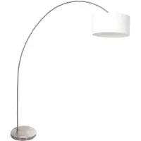Steinhauer Bogenlampe Solva Metall mit weißem Schirm