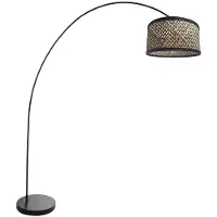 Mexlite Bogenlampe Solva, schwarz, für Wohn- / Esszimmer, Metall, Stehlampe