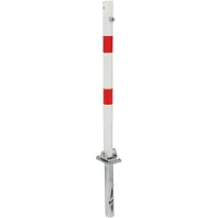 Alberts Absperrpfosten Klappy | zum Einbetonieren, herausnehmbar | weiß | Pfosten-Ø 60 mm | Höhe über Boden 100 cm | ohne Ösen