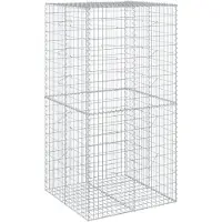 vidaXL Gabione mit Deckel 100x100x200 cm Verzinktes Eisen