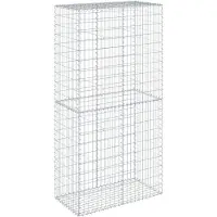 vidaXL Gabione mit Deckel 100x50x200 cm Verzinktes Eisen