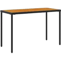vidaXL Gartentisch mit Akazienholz-Platte 115x54x74 cm Poly Rattan