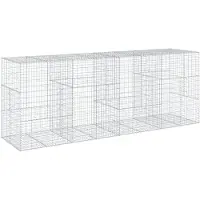 vidaXL Gabione mit Deckel 400x100x150 cm Verzinktes Eisen