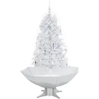 vidaXL Schneiender Weihnachtsbaum mit Schirmfuss Weiss 170 cm