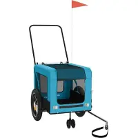 Syfax Fahrradanhänger Hunde Blau und Schwarz Oxford-Gewebe & Eisen