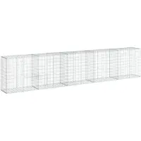 vidaXL Gabione mit Deckel 500x50x100 cm Verzinktes Eisen