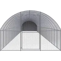 vidaXL Outdoor-Hühnerstall 3x24x2 m Verzinkter Stahl