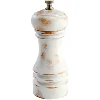 Assheuer & Pott APS 40535 Pfeffermühle COUNTRY, Buchenholz, Mahlwerk Kohlenstoffstahl, Ø 5,5 cm, Höhe 15 cm, vintage-weiß