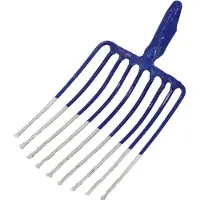 Profibau Steingabel, 9 Zinken blau/silber lackiert