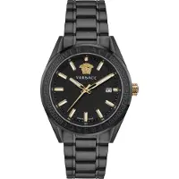 Versace VE6A00925 V-Code schwarz gold Edelstahl Herren Uhr NEU