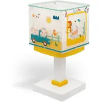DALBER Kinderzimmer-Tischlampe My Farm gelb mit weiß