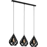 Eglo Schwarze Pendelleuchte Carlton 5 3-flammig
