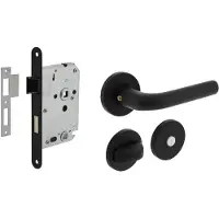 Intersteel Komplettes Türdrücker-Set Eucla Toilette Schwarz