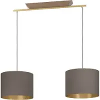 Eglo Hängelampe Santandria, 2-flammige Pendelleuchte über Esstisch, FSC100PA, Esszimmerlampe, Hängeleuchte mit E27, 105 cm