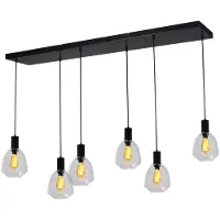 Masterlight Pendelleuchte Porto 6-flammig Glas Transparent 130x24cm