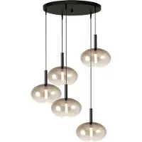 Masterlight 5L Vide Pendellampe Lido Onion mit Ø 24 cm goldverblasstem Glas