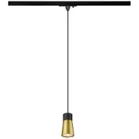 SLV PURI 2.0 Cone, 1 Pendelleuchte, GU10, Pendellänge 200cm, 1x max. 6W, schwarz / gold 1008259