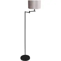 Steinhauer Stehlampe Bella schwarz mit silberner Kappe