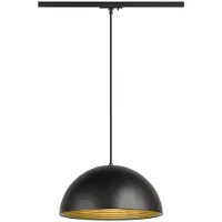 SLV FORCHINI M 40 TRACK, 1 Pendelleuchte, E27, Pendellänge 150cm, Adapter schwarz, 1x max. 40W, matt schwarz / matt gold 1008540