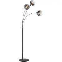 JUST LIGHT ZEA Stehleuchte E14 max.25W 3-fach Schwarz/Rauchfarben 15422-18