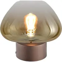 Masterlight Tischlampe Genua braun mit Goldglas Ø 29cm