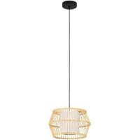 Eglo Monterroso, Flexible Halterung, Natürlich/Natur, Weiß, Schwarz, Weiß, Holz, Textil, Holz, Stoff, Holz, Schwarz