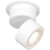 Steinhauer LED-Deckenstrahler Fez, weiß, 1-fl., Metall, schwenkbar dimmbar, weiß / opal, für Wohn- / Esszimmer, Metall, Modern, LED Deckenlampe