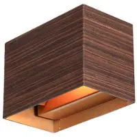 Steinhauer Wandlampe Muro, dimmbar, Holz dunkel, für Wohn- / Esszimmer, Metall, Modern, LED Wandleuchte, Wandlampe Innen