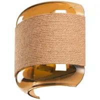 SLV Pantilo Rope Wandleuchte Gold - , Pantilo Rope, dimmbar, Braun / Rost, für Wohnzimmer, Glas, Modern