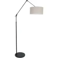 Steinhauer Stehleuchte Prestige Chic 1-flammig Matt Schwarz / Leinen Grau 210x30cm
