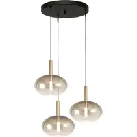 Masterlight 3L vide Pendellampe Lido Onion Gold mit Ø 24 cm goldverblasstem Glas