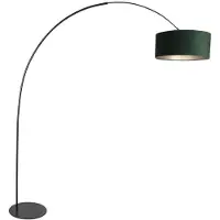 Steinhauer Stehlampe Curve schwarz mit grünem Schirm Ø 50cm