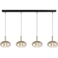 Masterlight Esstisch-Pendellampe 4L Lido Onion mit goldverblasstem Glas