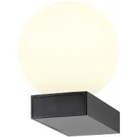 SLV Wandleuchte Sun schwarz mit weißer Kugel
