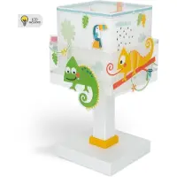 DALBER Tischlampe Happy Jungle, weiß / opal, für Kinderzimmer, Kunststoff, Tischlampe