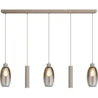 Masterlight Glas-Pendellampe Olive 3x Ø 12,5 cm – 2x Run Pendant – Sand