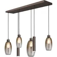 Masterlight Glas-Pendellampe Olive 4x Glas – 2x Lauf – Kakao